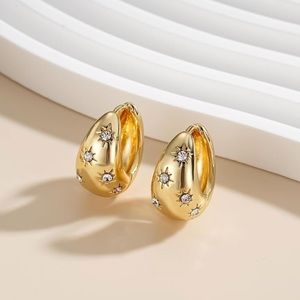 Elegant small hoop earrings with stars
